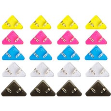 롤링페이퍼 투명 젤리 삼각 모서리 북 클립, 20개, 5컬러