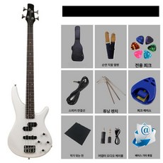 베이스 기타 초보자 앰프 패키지 연습용 재즈 연주용, 1개, pjb 화이트, 기본 모델명/품번