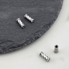 비즈톡 [SVP-07-07]순은펜던트 실버925 밧줄무늬파이프 7.2x3mm (내경2mm) 실버파이프