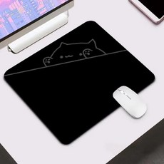 게이밍 고양이 캐릭터 마우스패드 방수코팅 400X450X2MM, 1개, 블랙 1개, 블랙
