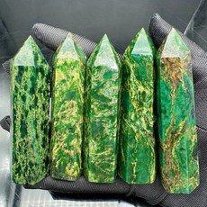 천연 크리스탈 에메랄드 싱글 포인트 필라 힐링 석영 장식 매끄러운 질감 선물, [02] 9-11cm