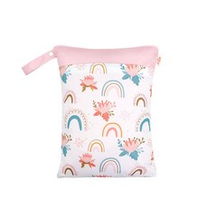 尿布袋 防水尿布袋 防水袋 尿布收納 媽媽包 媽咪包 尿布包 推車掛袋 萬用袋 環保袋 髒衣袋 多層分隔 新款尿布袋40*30-粉色花園: