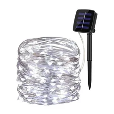 32M 태양 문자열 요정 조명 크리스마스 야외 방수 갈 랜드 광 램프 장식, 03 White, 06 42M 400LED