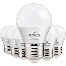 한상 A15 LED E26 소형 전구 일광 5000K 60와트 등가 천장 선풍기 표준 베이스 가전 600루멘 CRI85+ 눈 보호 120V 논디밍 6팩, 5000k Daylight, 6 Count (Pack of