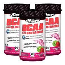 EXTREME EDGE 谷氨酰胺草莓奇異果無麩質素食粉, 3個, 375克