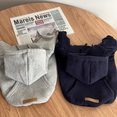 강아지 후드티 강아지 가을겨울옷, 1개, 네이비