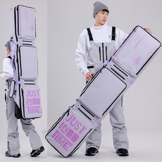 스노우보드 가방 스키 빨간 레드 부츠백 보호 헬멧 185CM 보드 어깨 수납함 방수, 150x36cm, 그레이 바이올렛(무음 탱크 휠), 1개