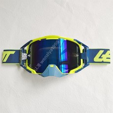LEATT越野摩托速降山地自行車騎行護目鏡風鏡眼鏡，專業防風沙騎行眼鏡，日夜兩用, 1個, 藍綠框 藍片（雙層鏡片-防霧）