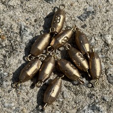 아싸낚시 - UST 니켈 회전 도래추 민물 루어 봉돌 니켈도금 금색 은색 코팅 (10개입), 1세트