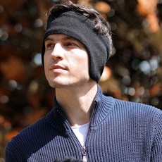 귀마개헤어밴드 밴드형 귀마개 방한 겨울 스포츠 야외 활동 벨벳 퍼, 블랙_ONESIZE