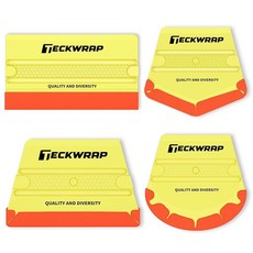 TECKWRAP 4피스 40A 옐로우 펠트 스퀴지 세트 - 비닐 포장 PPF 창문 틴트 및 데칼용