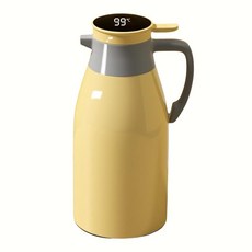 2L真空保溫茶壺 大容量保溫壺 智能數顯保溫壺 家用熱水瓶 保溫瓶 保溫茶壺 熱水壺 保溫水壺, 1個, 起司黃【六層珪玻加厚銀膽】,【2000ML】