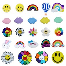 젤리포크 무지개 구름 스마일 데이지 꽃 입체 파츠 참 신발 악세사리 실내화 꾸미기