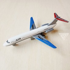 仿真合金迴力飛機模型 兒童玩具飛機 航空客機 飛機模型 合金飛機 玩具模型, 白藍色, 1個