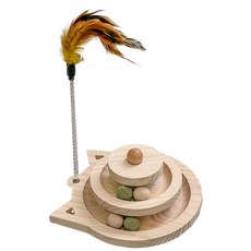 有喵病 實木逗貓轉盤-標準款/貓抓柱款 貓玩具 幼貓玩具 -汪喵日總匯, 1個, 有喵病實木逗貓轉盤-標準款