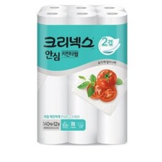 크리넥스 천연펄프 클래식 안심 키친타올 140매, 12롤, 2개
