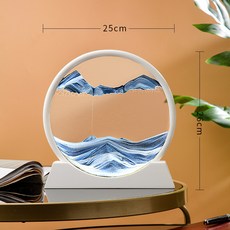 Sgirl 3D 움직이는 모래 액자 모래멍 모래시계 액자, 블루, 12인치