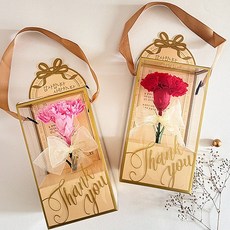 생화 프리져브드 카네이션 선물 어버이날 스승의날 선생님 용돈봉투 감사카드 2개, 레드+핑크 1세트