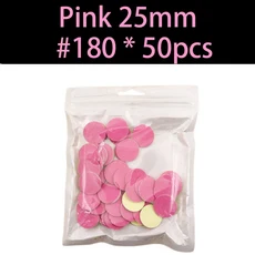 새로운 ~ 핑크 샌딩 페이퍼 50/pcs 페디큐어 풋 케어 도구 15mm 20mm 네일 드릴 비트 디스크 살롱 Calluse, 12 25mm  180 50pcs