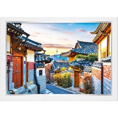 알록퍼즐 북촌 마을 풍경 500피스 직소퍼즐액자 AL5009, 퍼즐+모던화이트액자, 1개
