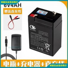 3FM4.5童車電池6V4AH 6V4.5ah 12V7AH電瓶 童車充電器 兒童電動車電池 BWRI QQ4X A, 6V4AH電瓶+充電器+直衝線, 1個
