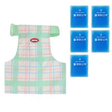 유앤펫 체크 아이스팩 포켓 쿨조끼, 그린체크(아이스팩5개), 1개