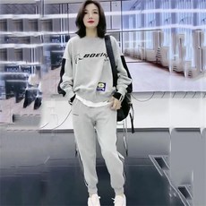 여성트레이닝복세트 여성투피스 루즈핏 맨투맨 티 + 트레이닝바지 조거팬츠 + 티셔츠 KOS25122571 38