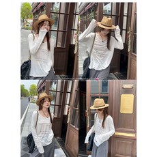 【臺灣出貨】 韓係慵懶風白色字母長袖T恤女 夏季露肩寬鬆薄款防曬罩衫 休閒上衣 防曬衣 罩衫上衣 防曬罩衫 長袖罩衫
