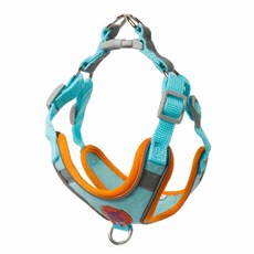 狗狗牽引繩 小型犬背心式胸背帶 可調節反光遛狗繩 寵物外出防爆衝藍【單胸背】S【建議14-20斤】, 1個, 藍【單胸背】