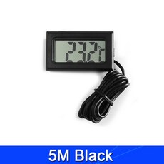 디지털 온도계 체온계 온습도계 적외선 비접촉 산업용 열감지기 냉장고 레이저 냉동고 온도용 LCD -50110도 및 실외 방수 프로브, 5)5M Black