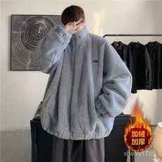 限時下殺 2024高質量 加絨加厚 羊羔絨外套 加肥 加大 韓版寬鬆 潮流 帥氣男生外套 ins DEJT