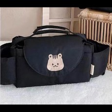 유모차 가방 카트 용 기저귀 주최자 방수 여행 엄마 교수형 캐리지 가방 기저귀 유모차 액세서리, [02] Black-squirrel