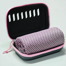 EVA 케이스가 포함된 캠핑 냉각 타월 스포츠 체육관 하이킹 및 요가용 소형 휴대용 여행용 아이스 타월 빠른 건조, 30x90cm, 13)Pink