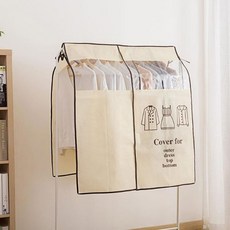 부직포 행거 투명 비닐 의류 옷 보관 커버, 1개입, 1개
