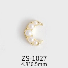 DFMEI 美甲合金月亮飾品 美少女戰士珍珠金銀水鑽指甲裝飾鑽, 1組, ZS-1027:如圖