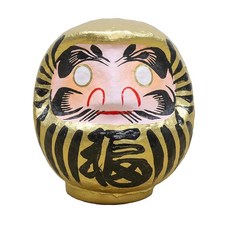 일본 제조 전통적인 종이인형 다루마 2호(전체 길이 12cm) 금색