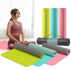 휴대용 운동매트 홈트 미니 요가매트 방수 논슬립 미끄럼방지 이동식 얇은 스트레칭매트 6mm, 퓨어마린, 1개