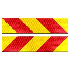 라쿤마켓 화물차 트럭 안전반사 스티커 2매 1세트 600x140 대형 중장비 후방 후부 반사 특장 초고휘도 반사스티커, 2개, 혼합