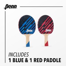 Penn 2인용 탁구 패들 세트 - 3.0 2개 공 3개 및 보관 파우치 균형 잡힌 스폰지 뒷면 경기 고무 인체 공학적 손잡이가 있는 라켓 야외 스포츠, Penn 2인용 탁구 패들 세트 - 3.0 2개, 공