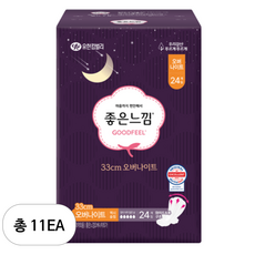 좋은느낌 오리지널 생리대 날개형, 오버나이트, 24개입, 11개