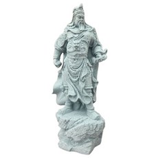 재물의신 관우상 석상 재물신 관운장 액막이 조각상 장식, 스톤그레이