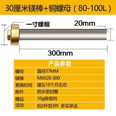 글로아픽 전기 온수기 마그네슘 물때 스탠드형 디스케일링 막대 봉 양극 설치 막대 너트 콘센트 구리, C. 마그네슘 막대 30CM 길이 구리 너트80100L