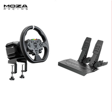 MOZA R5pro 레이싱 레이싱 휠 번들 패키지 페달 게임기 Xbox PC용 엑박 티어링 휠 관부세포함, 1개, R5PRO-베이스+ES핸들+SPR페달두개+거치대