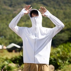 HUTA.SHOP 夏季情侶款 UPF50+ 冰感輕薄防曬外套 可拆卸帽簷 拇指扣設計