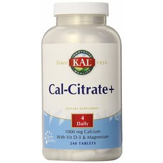 KAL 檸檬酸鈣Plus 1000mg, 240顆, 1罐