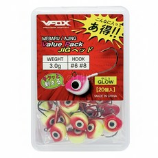 볼락지그헤드 벌크덕용 축광 전갱이 우럭 루어낚시바늘 풍월주, 레드축광헤드3.0g(20개입), 1개