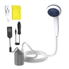 Portable 12V High Pressure Camp Shower Pump Compatible with Car Lighter Plug&PD fast charging port, Grey-12v Car Lighter Plug, Grey-12v Car Lighter Plug