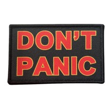 Don't Panic Patch - 재미있는 밈 프린트 패치 후크 및 루프 패스너가 있는 군사 전술 사기 배낭 군복 청바지 재킷 조끼 모자 등을 위한 패치