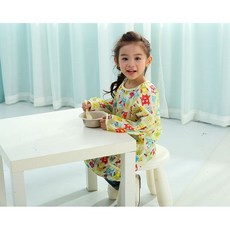 兒童防水畫畫衣 長袖套頭罩衣 玩沙衣 吃飯衣 卡通圍兜 學習衣