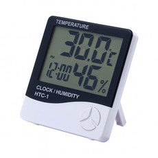 爬蟲寵物專用 HTC-1 數顯溫濕度計 (溫度/濕度/時間顯示 最高最低記憶), 白, 1個